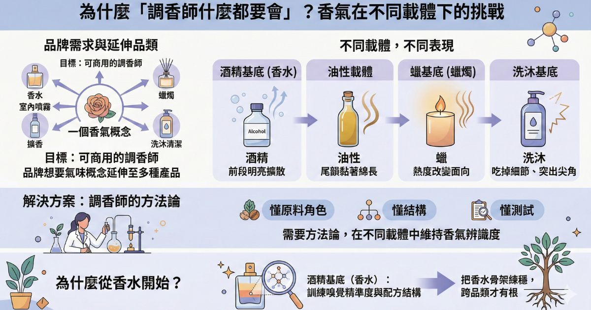為什麼「調香師什麼都要會」？因為換了載體，香氣表現就會變